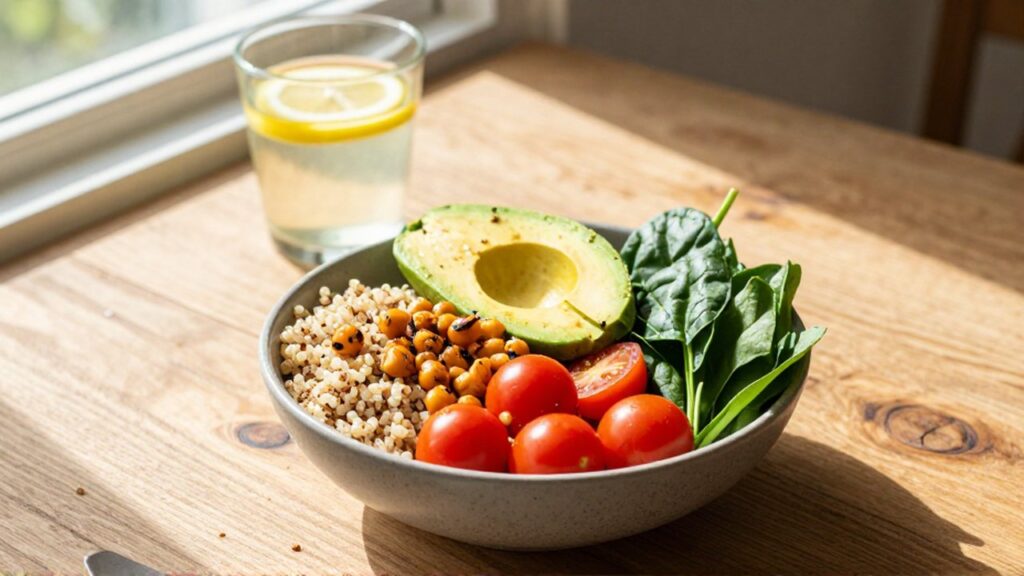 Un colorido Buddha bowl con quinoa