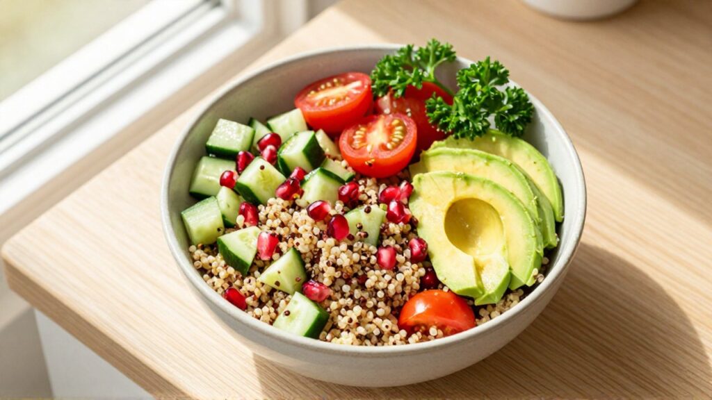 Ensalada de quinoa con pepino
